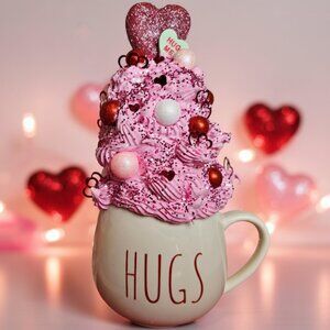 "Valentine's Day" Faux Whipped Cream Mug Decoration |  Tiered Tray Decor